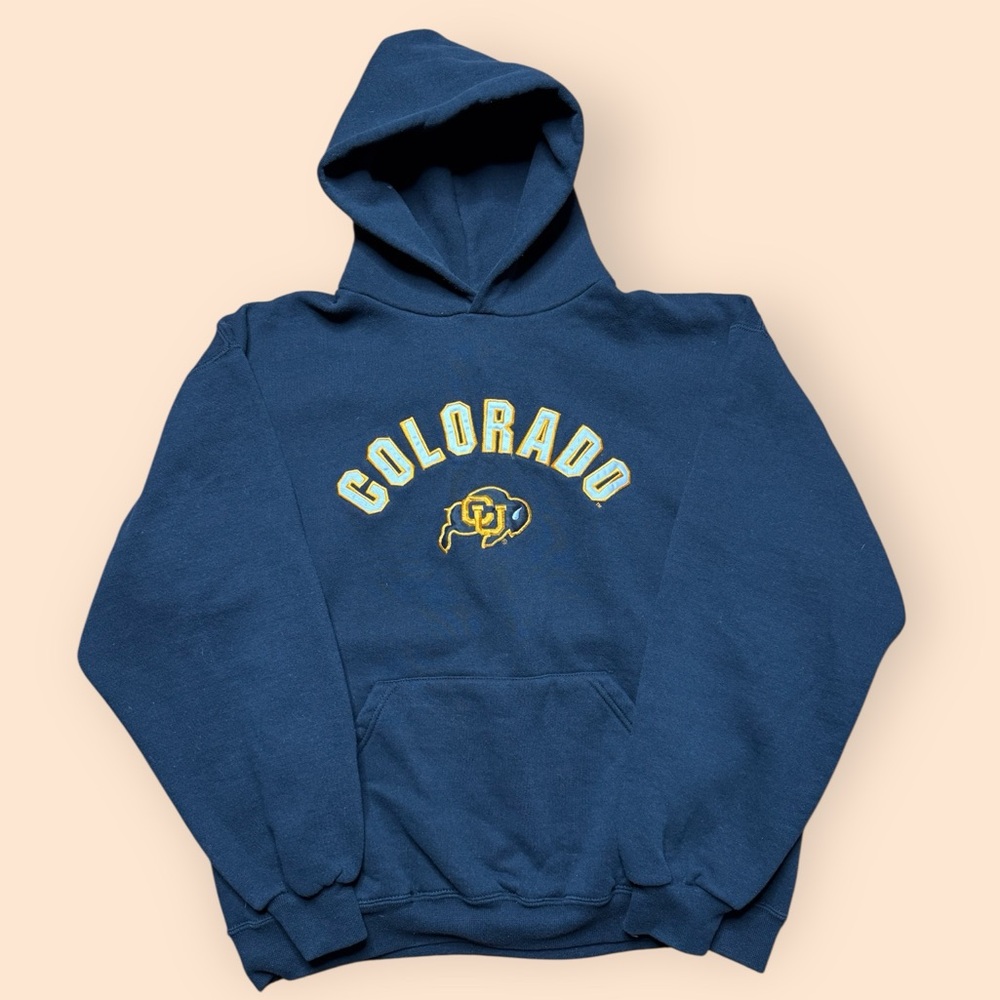 Vintage Colorado Buffaloes Y2K Hoodie Russell Athletic Large Black Vtg 2000s